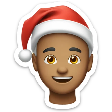 happy boy in santa hat sticker