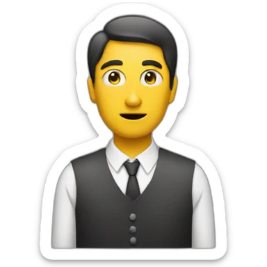 A man with dollar sign eyes sticker