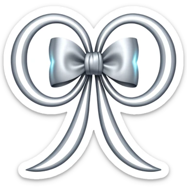 Elegant silver bow with glowing string, crescent-moon motifs. sticker