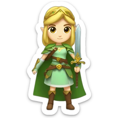 Princess Zelda with sword sticker