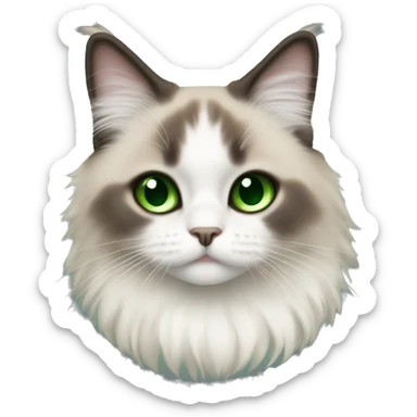 Firepoint Ragdoll with white bow and light green eyes sticker