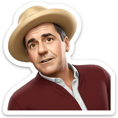 boy in hat with blur sticker