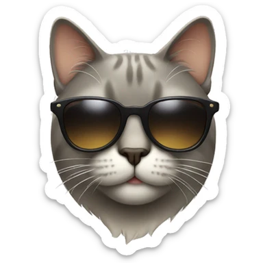Cat with sunglasses sticker