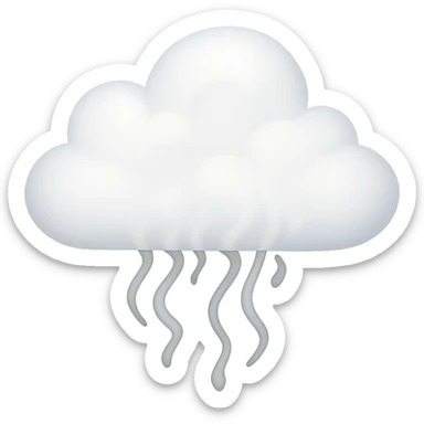 Remove the bowl and any water, show only the white, slightly transparent steam cloud with no background. sticker