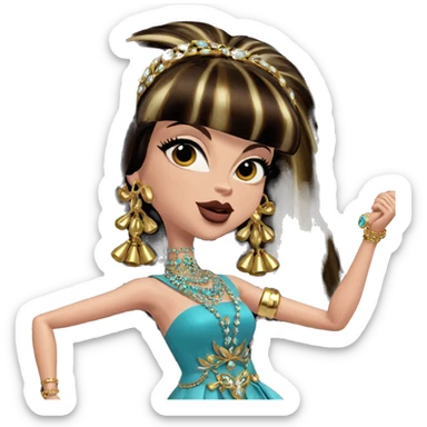 elegant girl with jewelry sticker