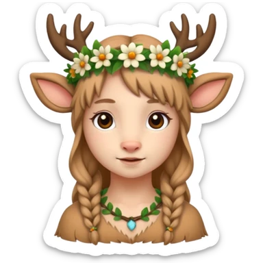 Cute Druid human like fawn sticker