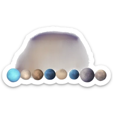 Distant world with 5 moons sticker