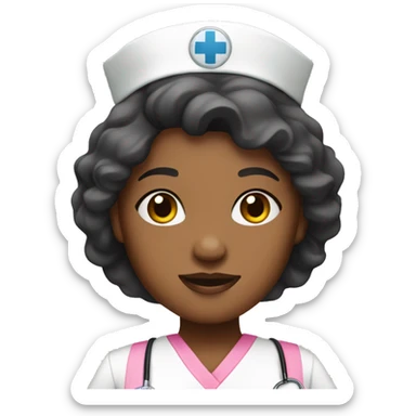 african american nurse in pink scrubs  sticker