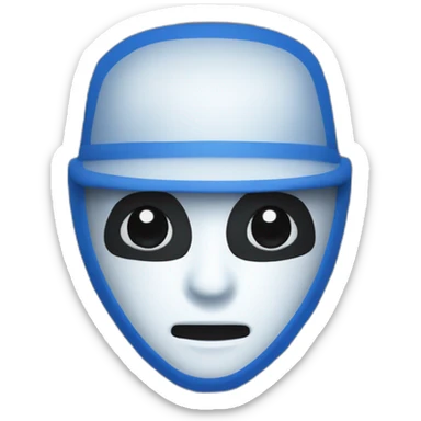 soldier face in a mask (blue-white checkerboard color) sticker