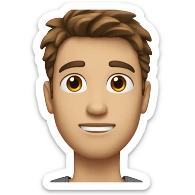 A guy with disheveled brown hair, gray eyes and a scar on his forehead sticker