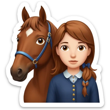 A girl with a horse sticker