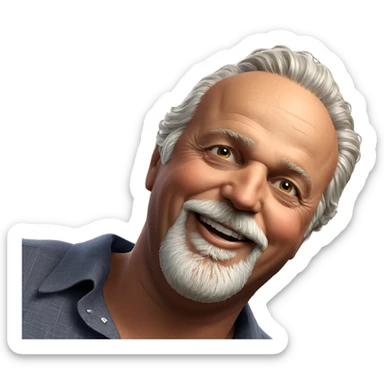 smiling elderly man with beard sticker