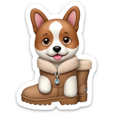 dog wearing uggs sticker