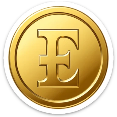 Currency crypto money symbol for the money "Fcoins" letter F sticker