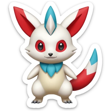 Victini-Pichu-Oshawott-Zangoose-Fakémon-hybrid-creature (full body)  sticker