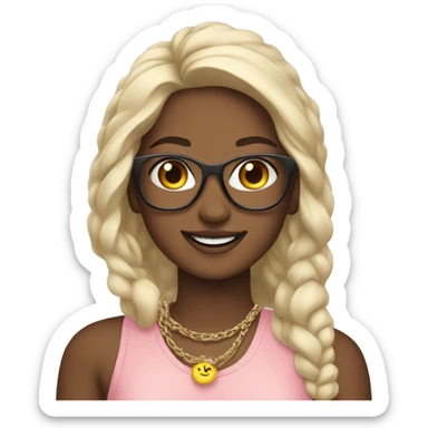 happy girls with stylish accessories sticker