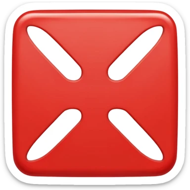 mach mir ein rotes viereck mit einem weißen x drinnen sticker