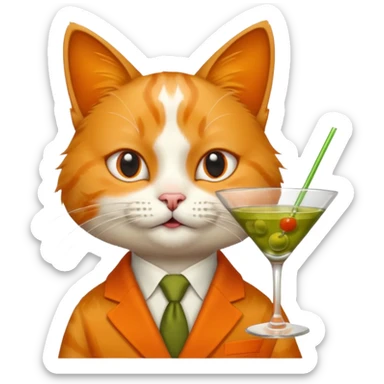 Cat drinking martini  sticker