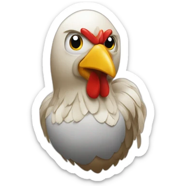 Pollo con un secador de pelo sticker