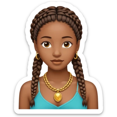An black girl beatful with braids sticker