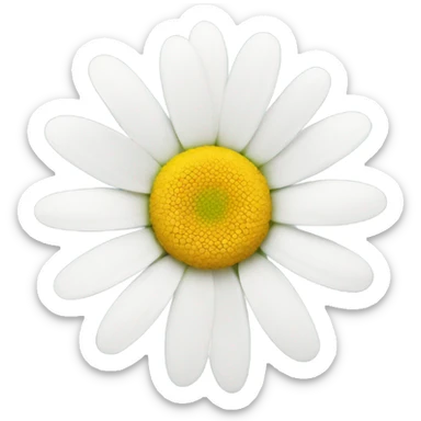A white daisy with 1 missing petal  sticker