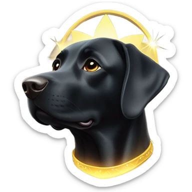 Black lab with halo sticker