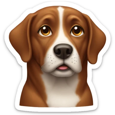 brown dog  sticker