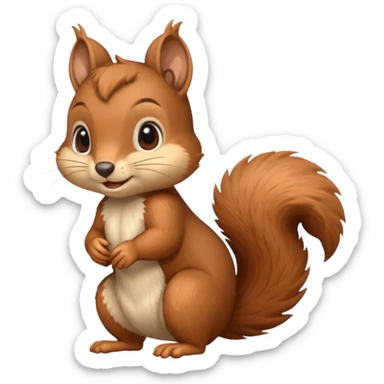 A cute little squirrel, full body.  sticker