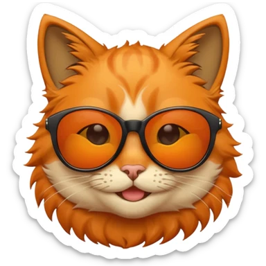 funny cat with sunglasses sticker