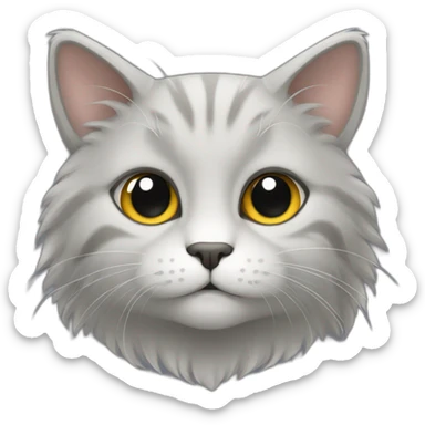 Gato gris peludo sticker