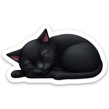 Black cat sleeping sticker