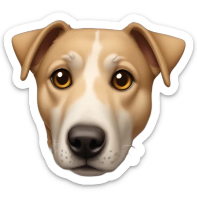 Texas heeler lab mix dog with brown eyes and lopsided ears sticker