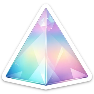 Sparkly glossy Pastel iridescent glass crystal pyramid sticker