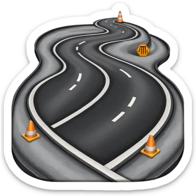 The road winding into the distance
 sticker