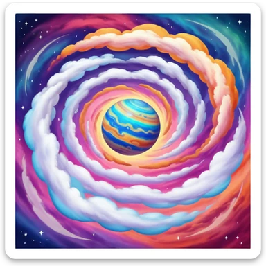 Gas Planet – swirling colorful clouds with no solid ground sticker