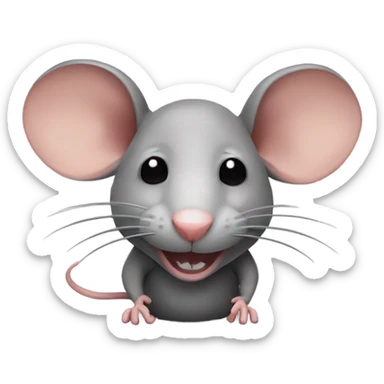 A rat holds a sign with the inscription: HEHE sticker