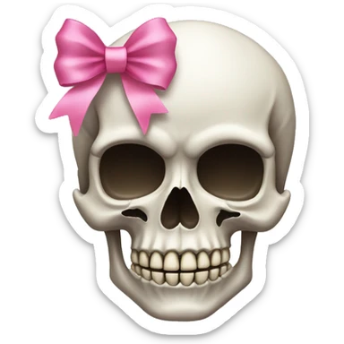 Skull with a pink bow sticker