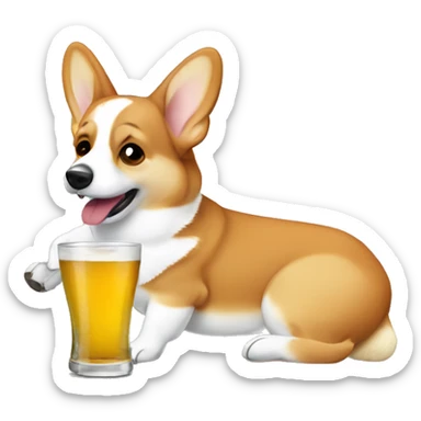 Corgi drinking mexican tequilla  sticker