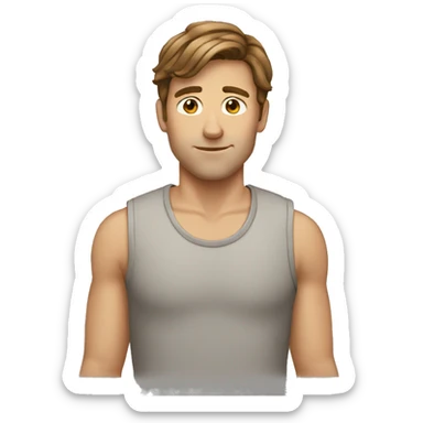 White dude brown hair sticker