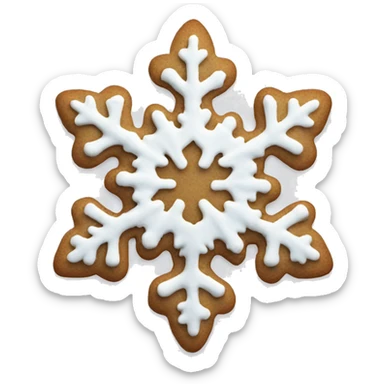 Christmas cookie snowflake shape  sticker