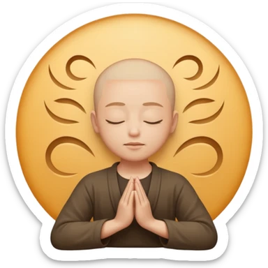 content face typing, eyes closed in a meditative, zen state sticker