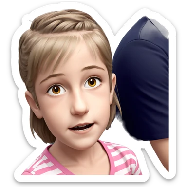 brown haired girl with boys sticker