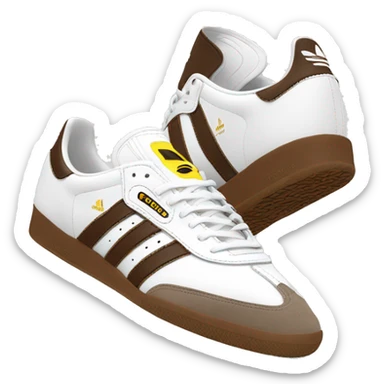 Adidas samba shoes white brown sticker