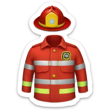 a red fireman uniform piece of cloth item only sticker