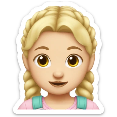Blonde baby girl with pigtails sticker