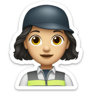 Truck driver girl with dark hair sticker
