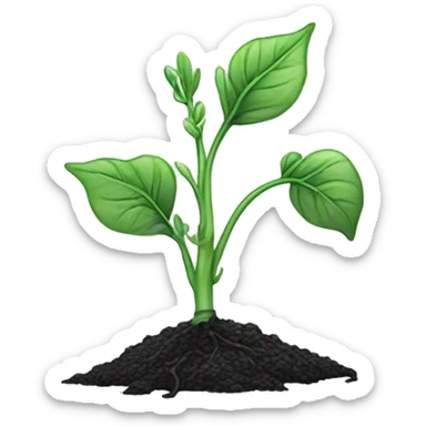 A black line drawing of a plant sprout sticker