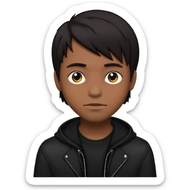 Emo brown skin man sticker