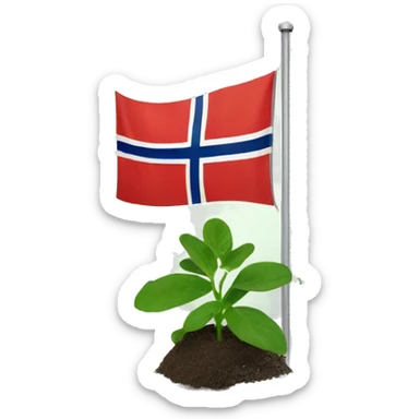 Norweigan flag with a green plant in it. sticker