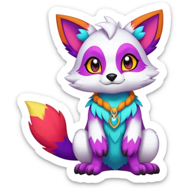 colorful anthro fursona Fakemon sticker